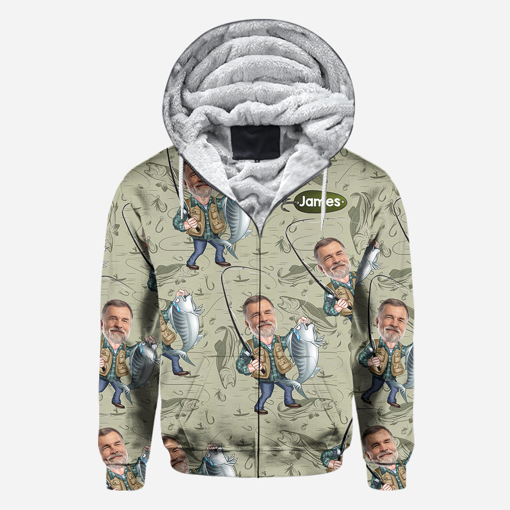 Funny Caricature Face - Personalized Fishing All Over Shirt