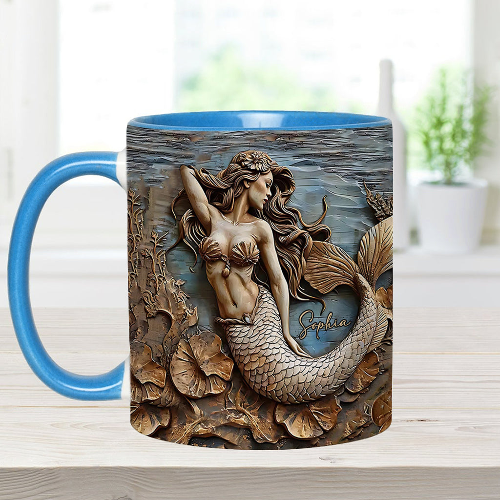 Beautiful Mermaid - Personalized Mermaid Accent Mug