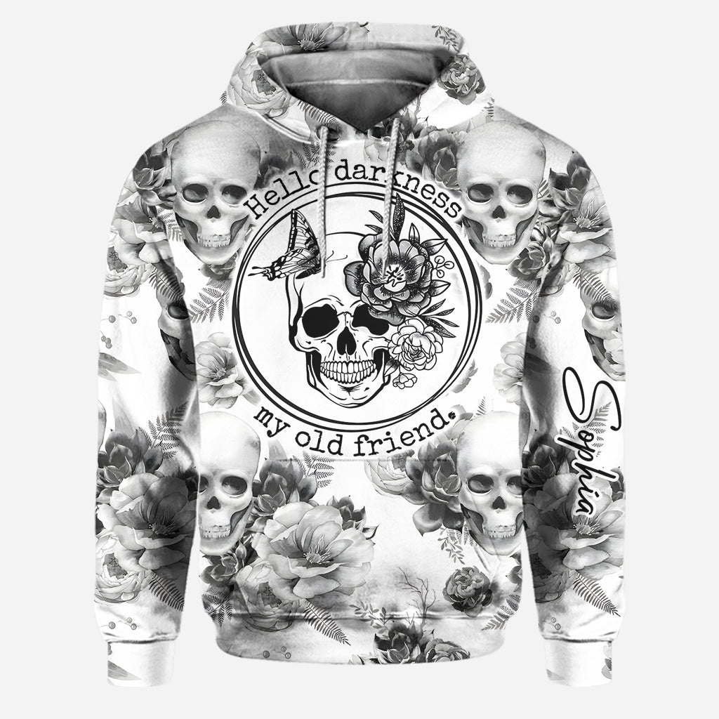 Pink Roses Skull - Personalized Skull Hoodie and Leggings