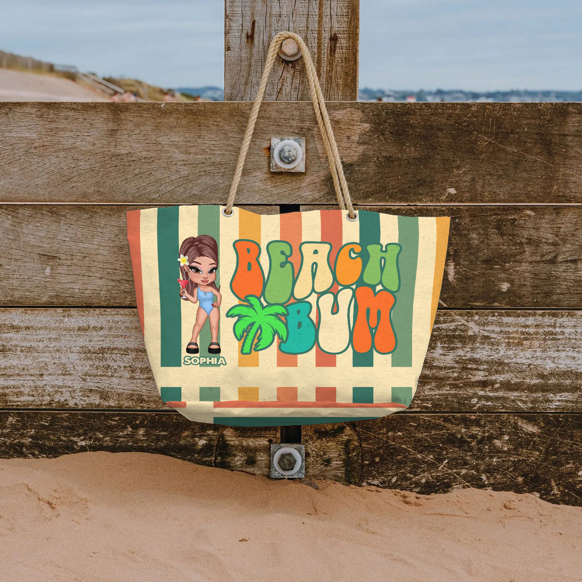 Beach Bum - Personalized Sea Lover Beach Bag