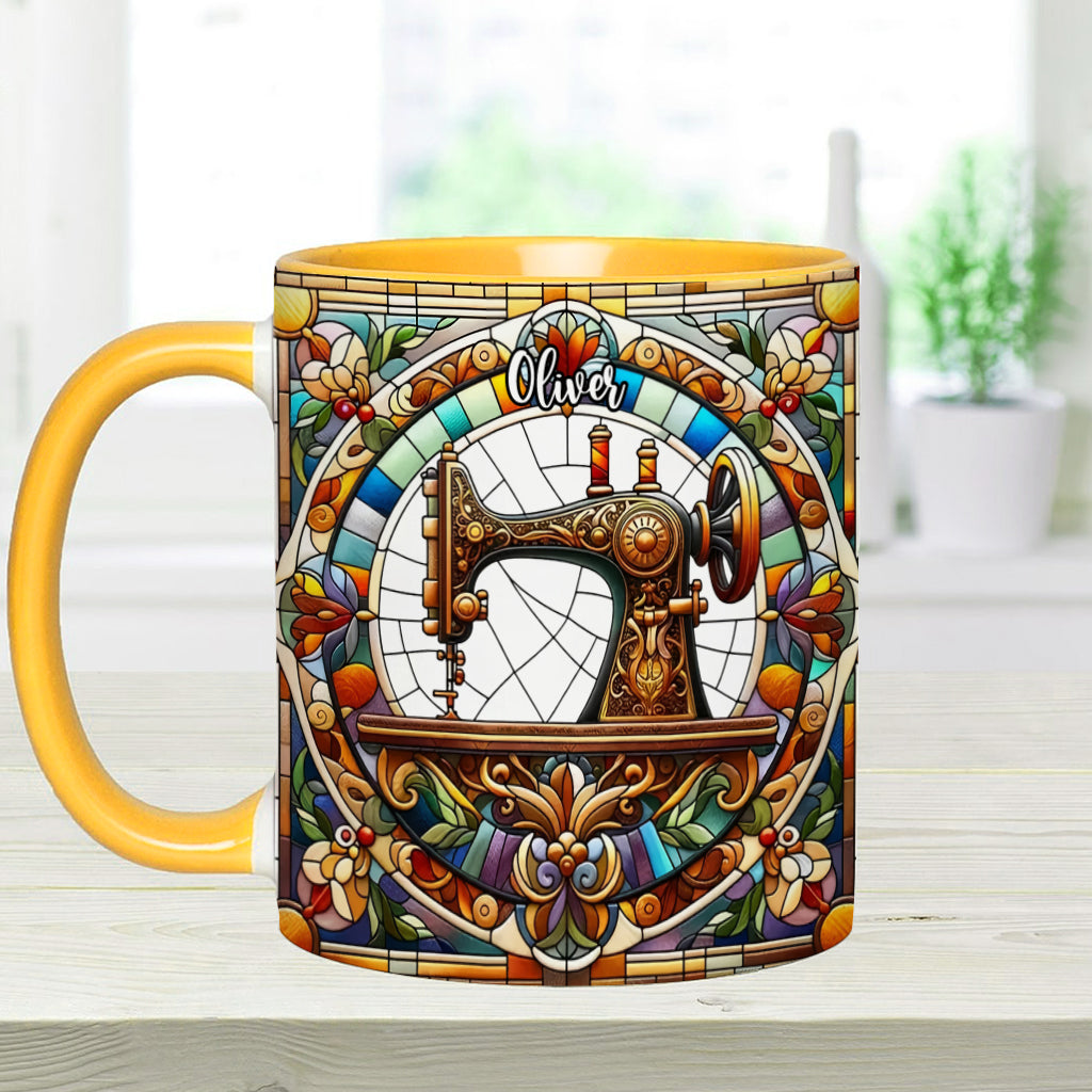 Colorful Sewing Machine - Personalized Sewing Accent Mug