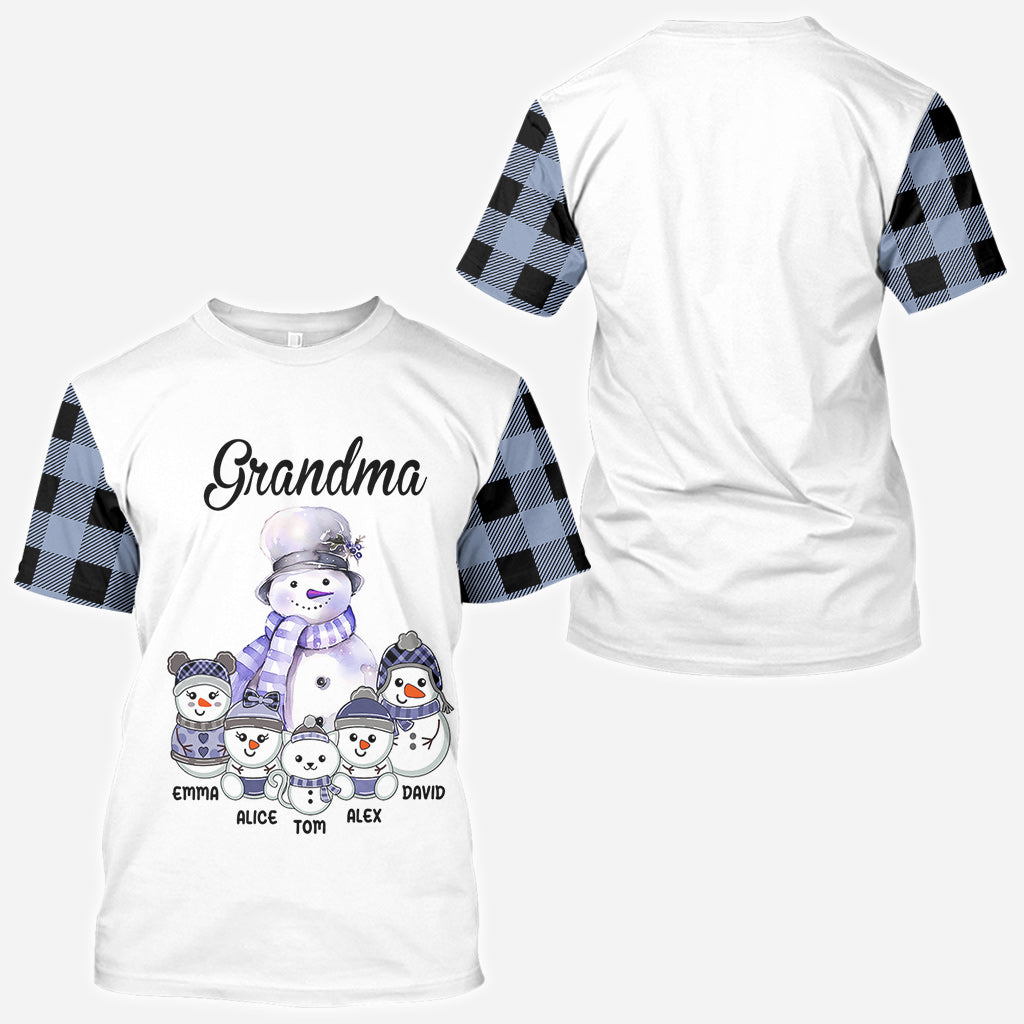 Grandma Snowman - Personalized Grandma All Over Shirt
