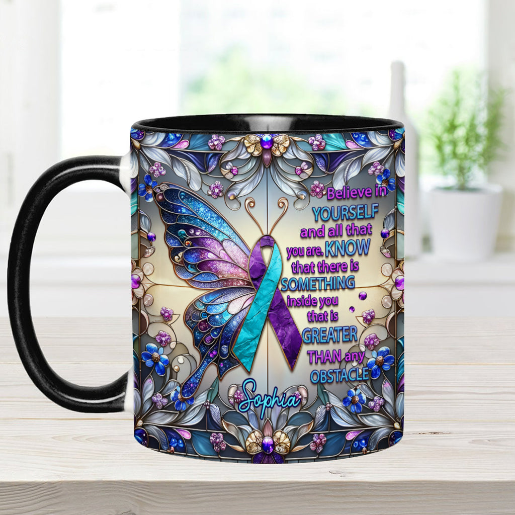 Believe In Yourself And All That You Are - Personalized Suicide Prevention Accent Mug
