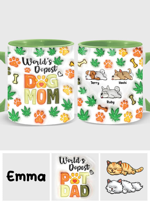 World's Dopest Pet Parent - Personalized Weed Accent Mug