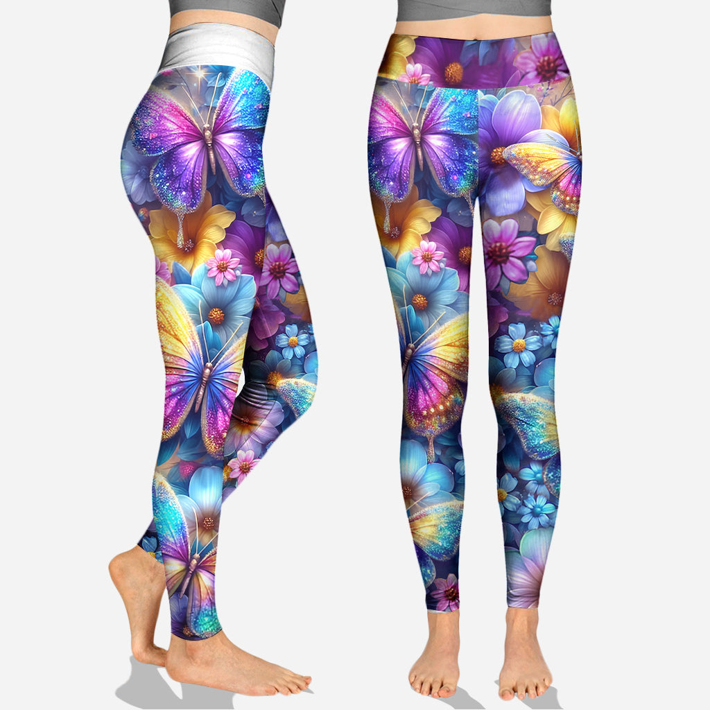 Beautiful Butterflies - Personalized Butterfly Cross Tank Top and Leggings