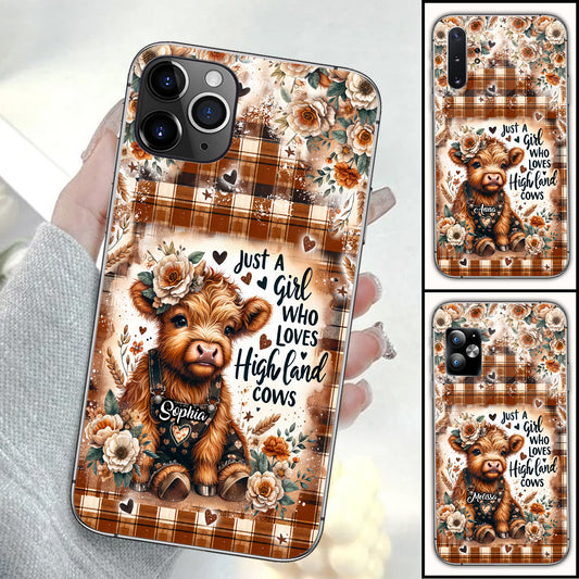 Jut A Girl Who Loves Highland Cow - Personalized Phone Case