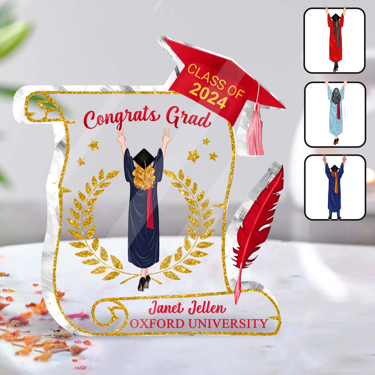 Congratulation Grad - Personalized Graduation Custom Shaped Acrylic Plaque