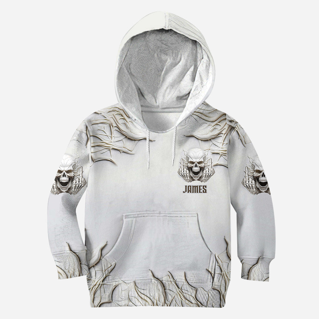 Sarcasm White Skull - Personalized Skull All Over Shirt