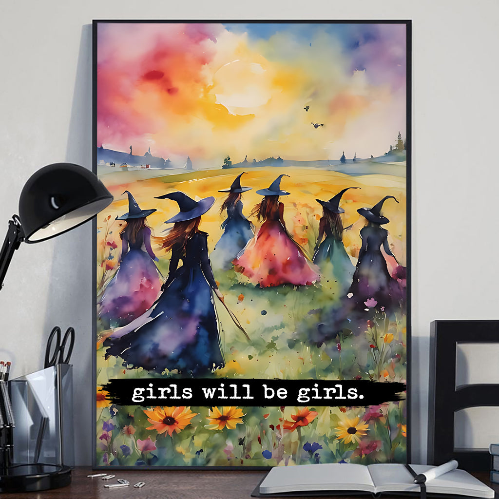 Girls Will Be Girls - Witch Canvas And Poster