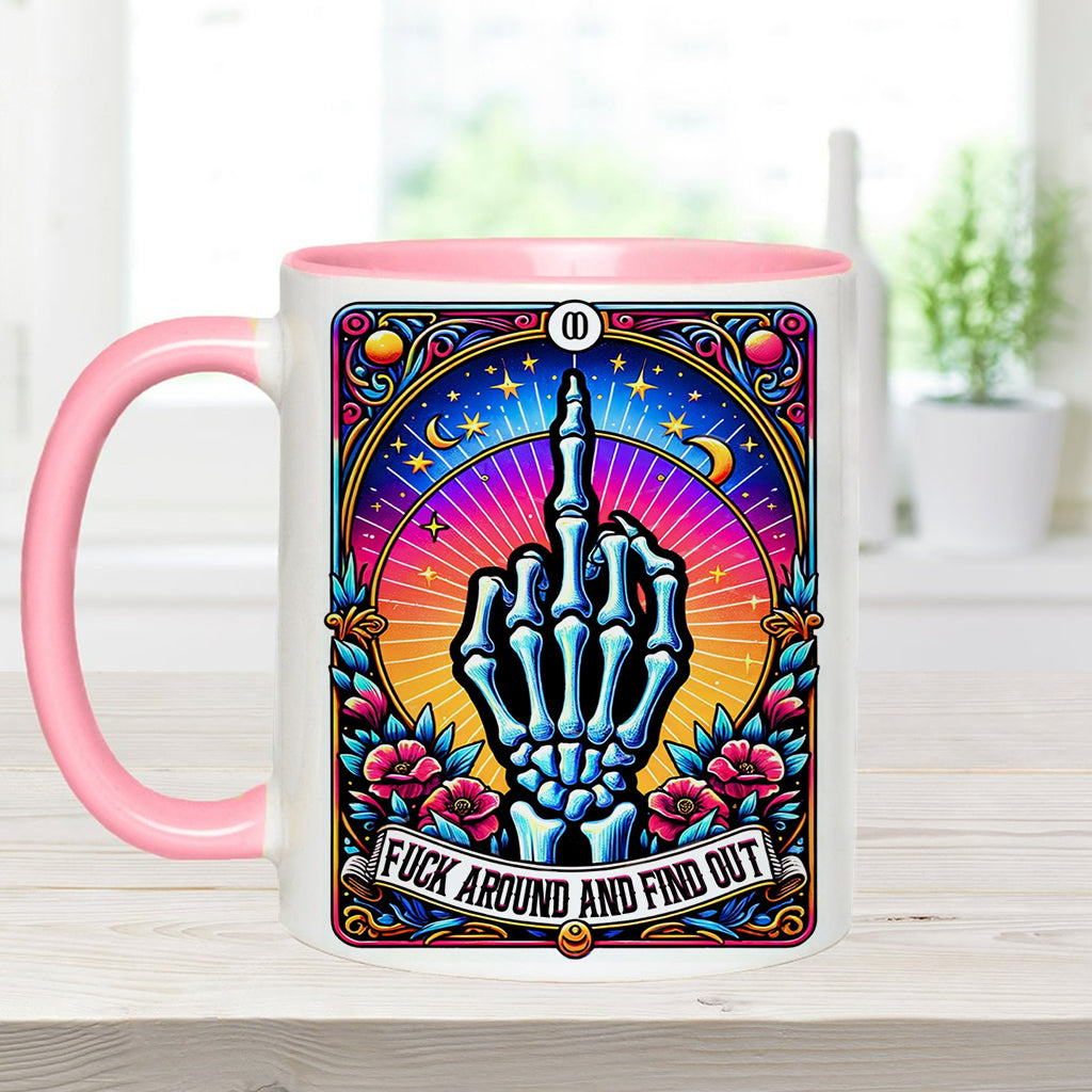 Fck Around And Find Out - Personalized Skull Accent Mug
