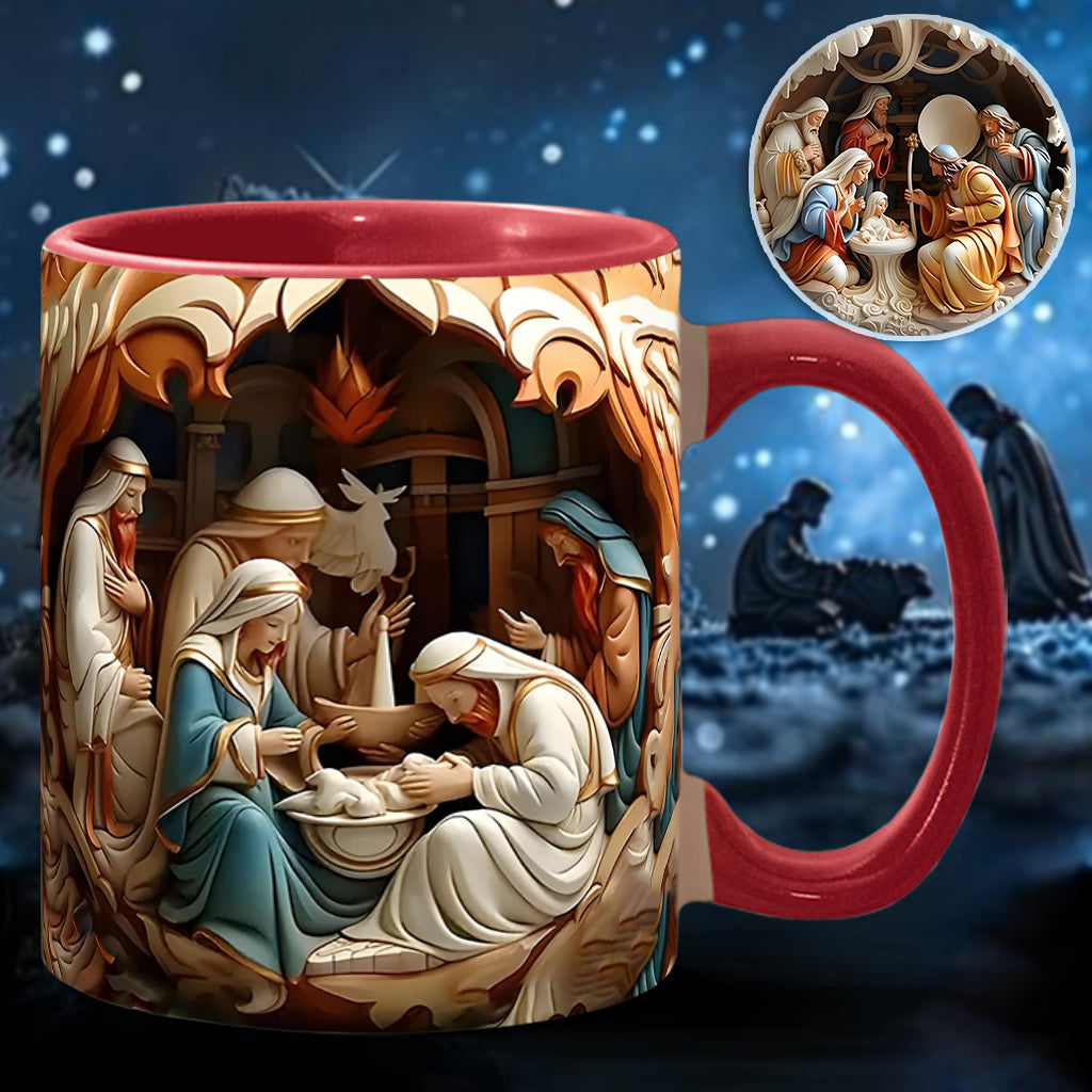 O Come Let Us Adore Him - Personalized Christian Accent Mug