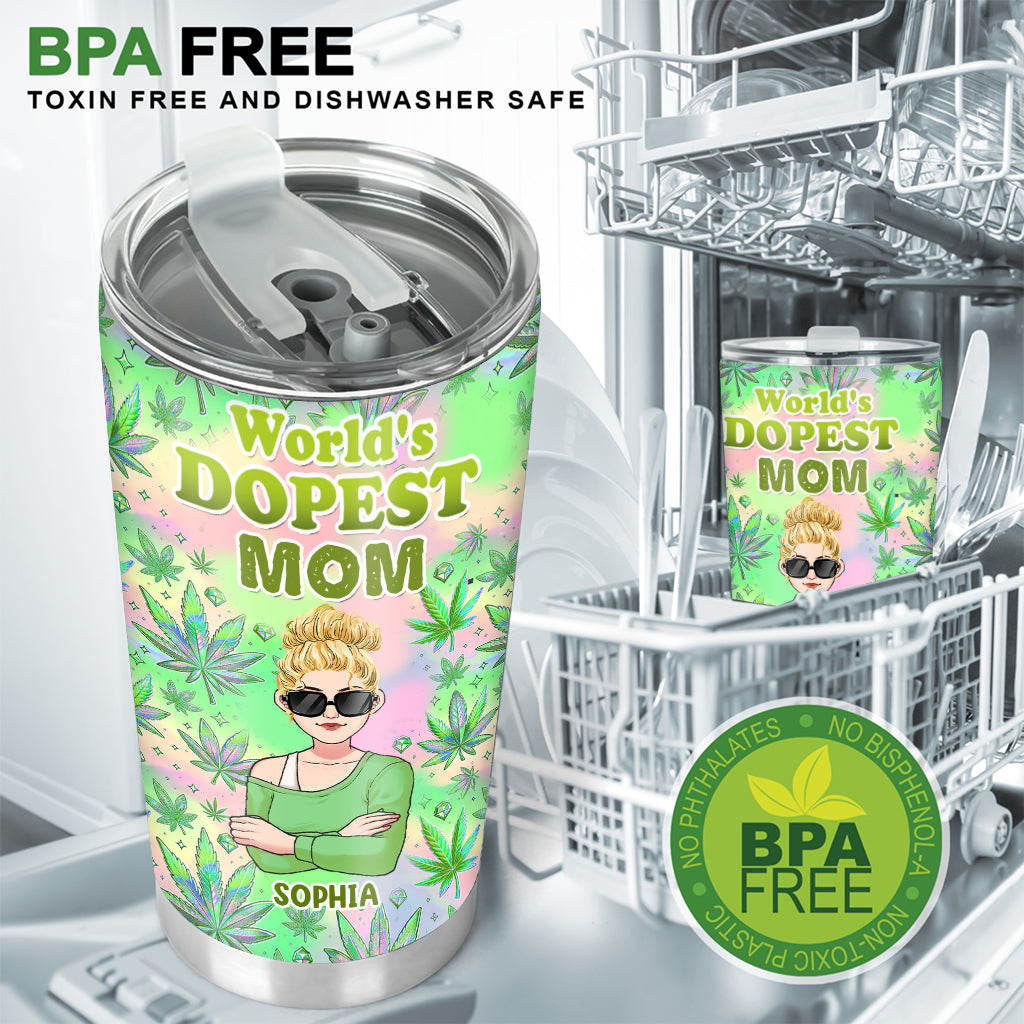 Mommy's Little Buds Dopest Mom Ever - Personalized Weed Tumbler
