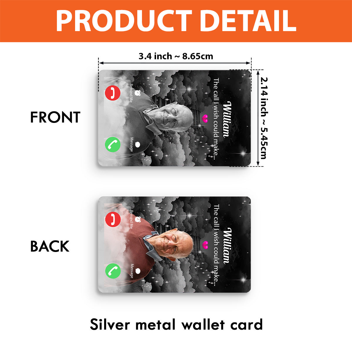 The Call I Wish I Could Take - Personalized Memorial Wallet Insert Card