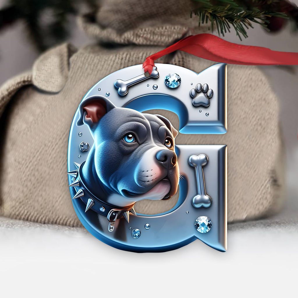 Beautiful Pitbull Letter - Personalized Dog Ornament