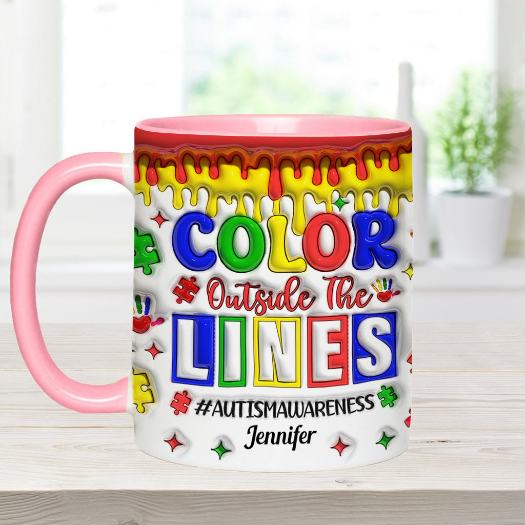 Autism Awareness - Personalized Autism Awareness Accent Mug