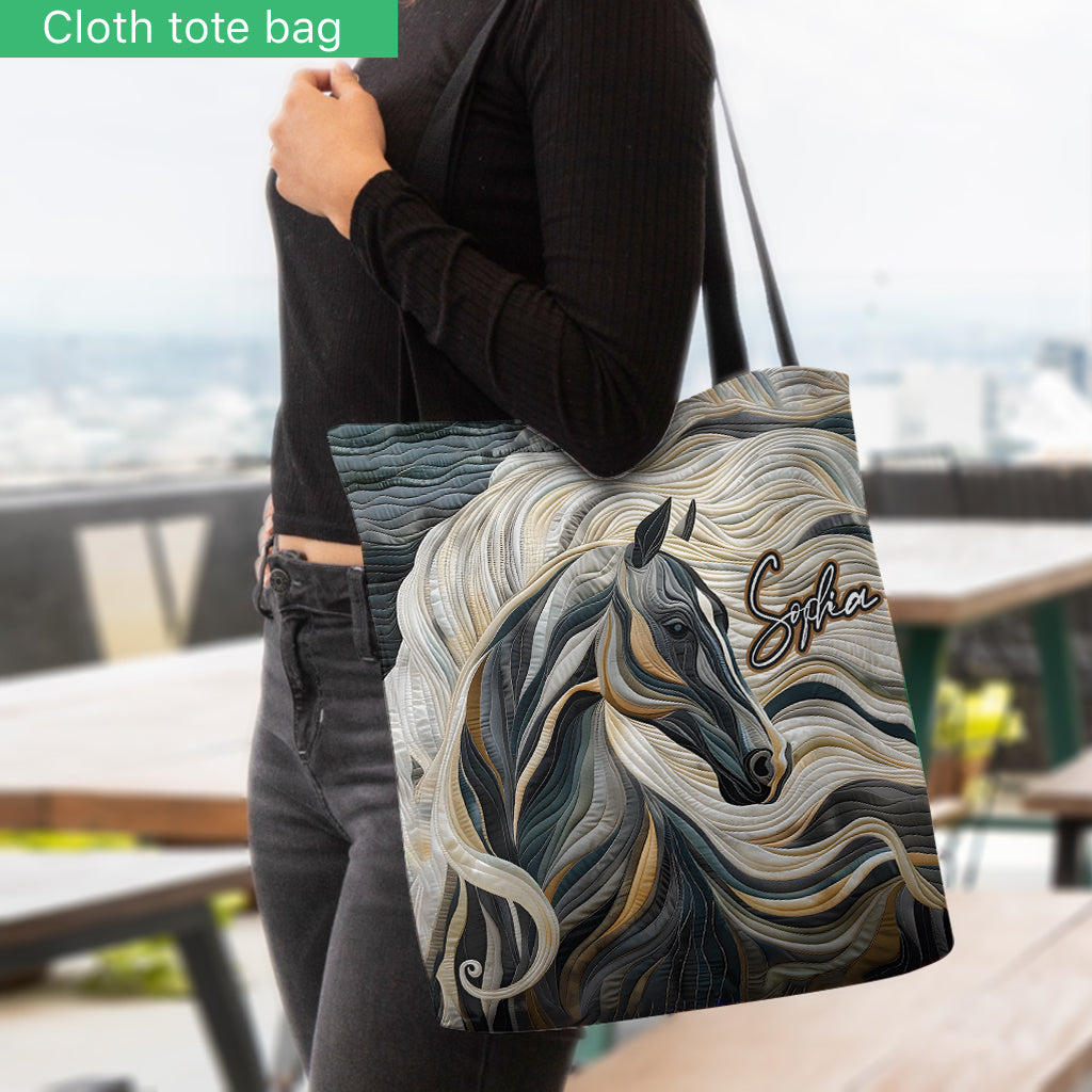 Love Horses - Personalized Horse Tote Bag