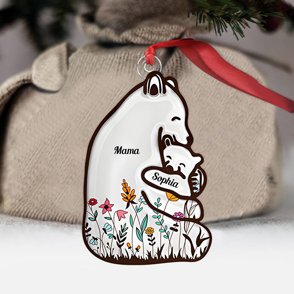 Mama Bear - Personalized Mother Custom Shaped Ornament