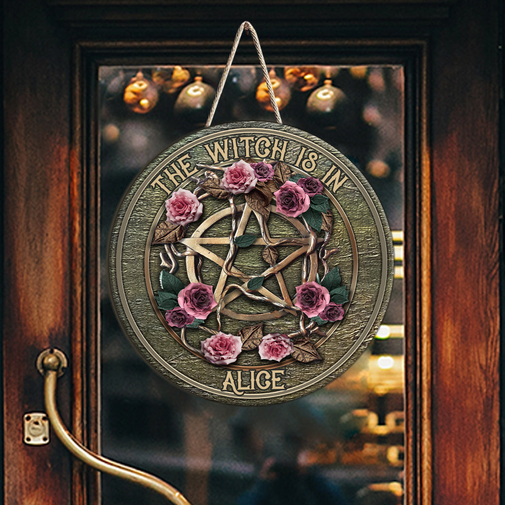 Mystical Witch Ancient Roses - Personalized Witch Custom Shaped Wood Sign