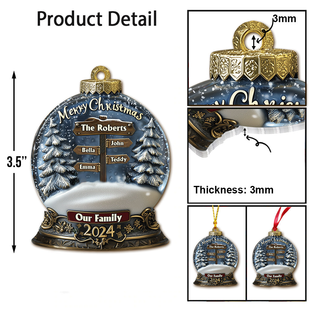 Merry Christmas 2024 - Personalized Family Ornament