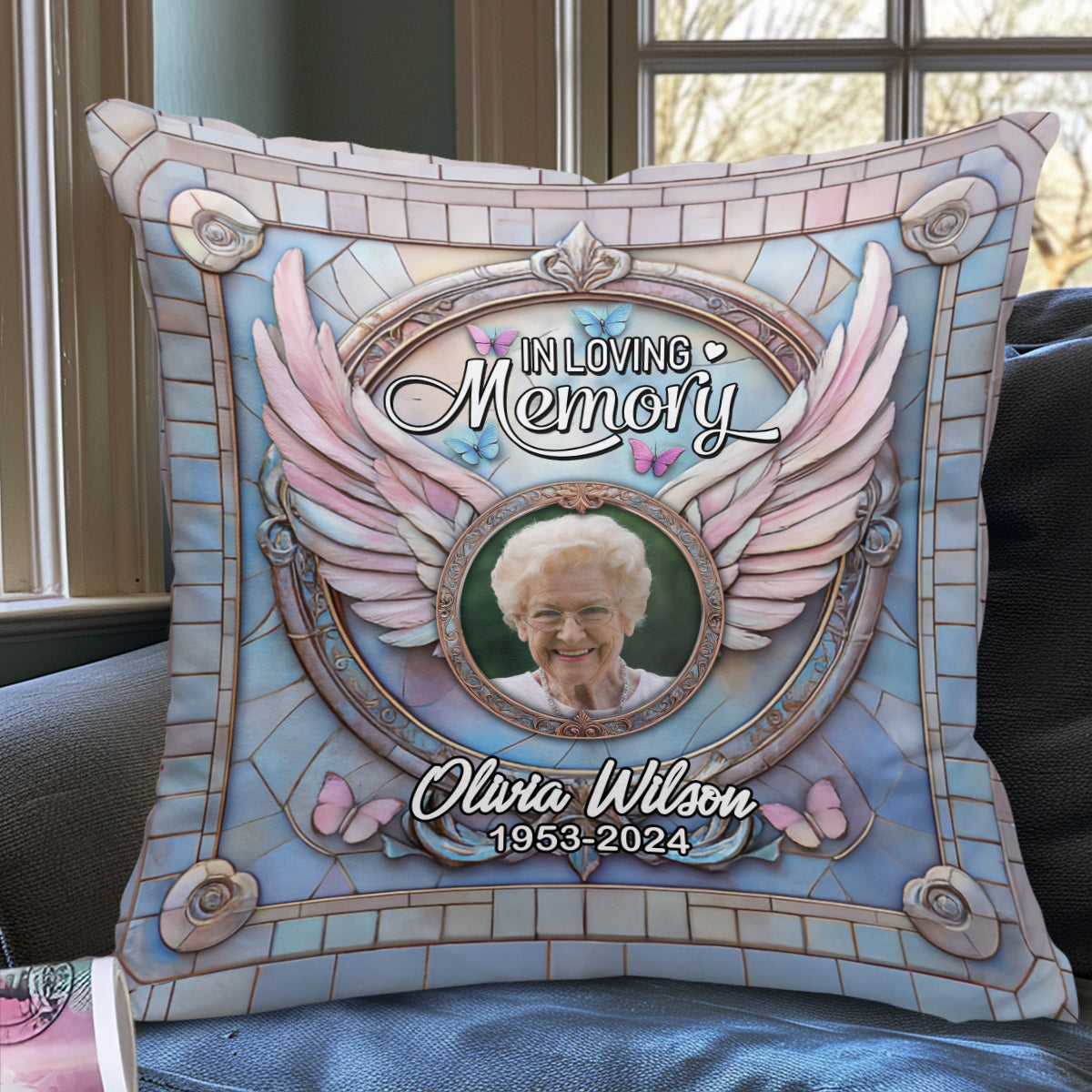 In Loving Memory - Personalized Memorial Throw Pillow