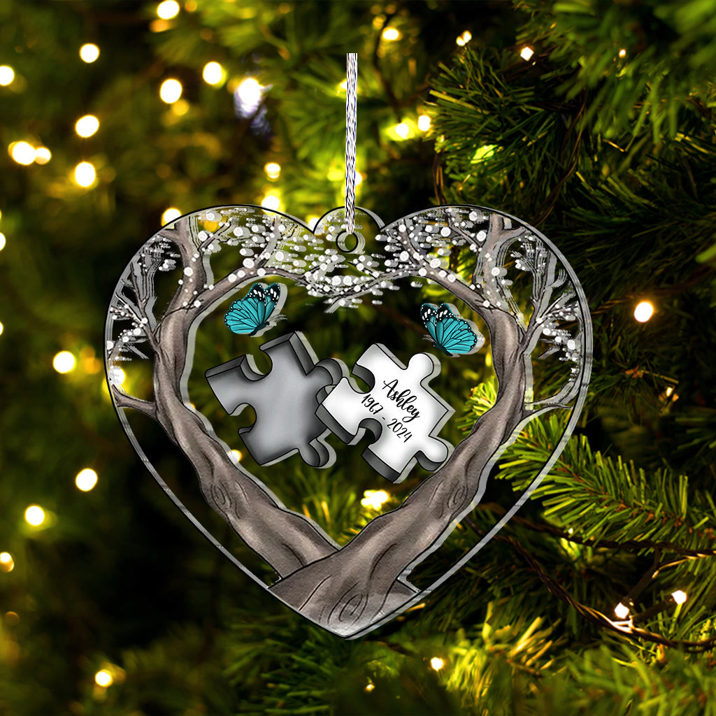 A Piece Of My Heart Lives In Heaven - Personalized Memorial Custom Shaped Ornament