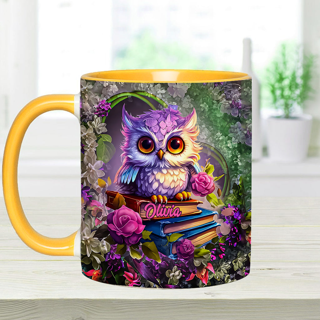Beautiful Owl Book Lovers - Personalized Book Accent Mug