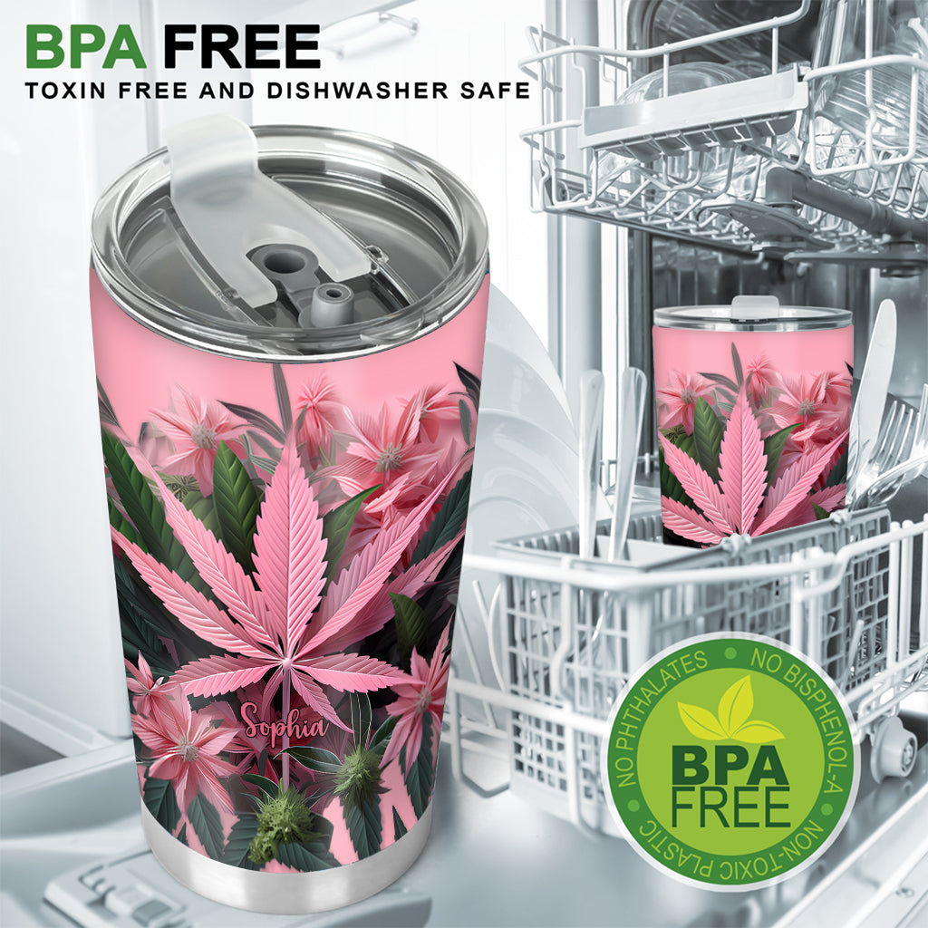 Pink Stoner Chick - Personalized Weed Tumbler