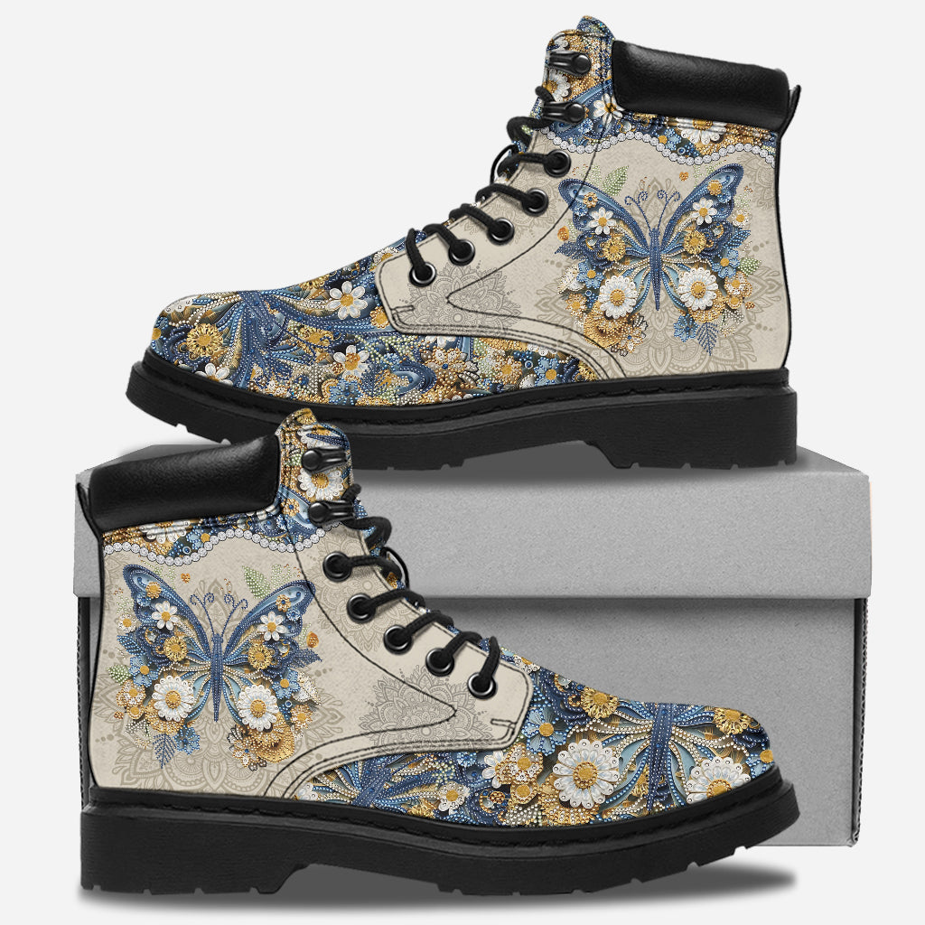 Beautiful Butterfly - Personalized Butterfly All Season Boots
