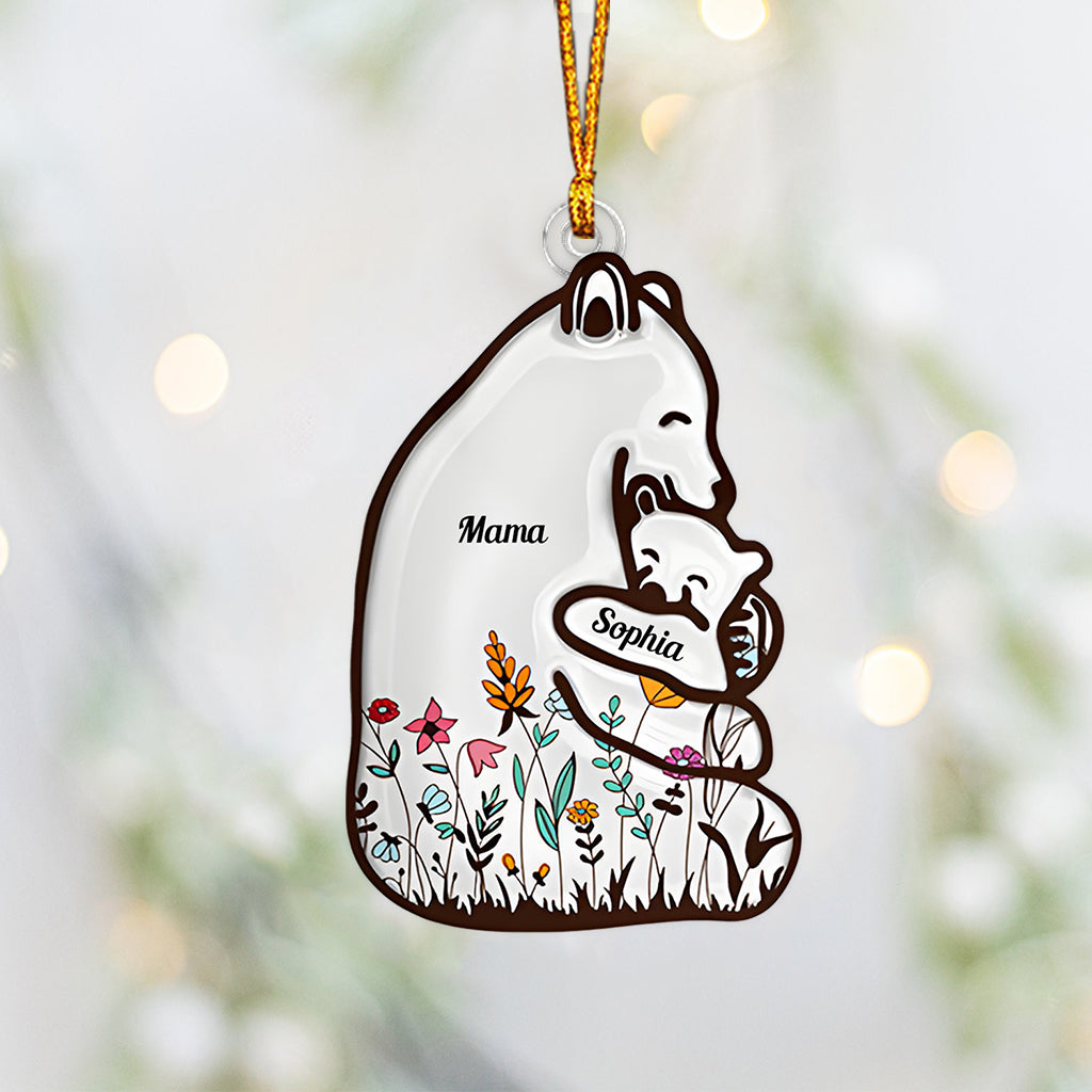Mama Bear - Personalized Mother Custom Shaped Ornament