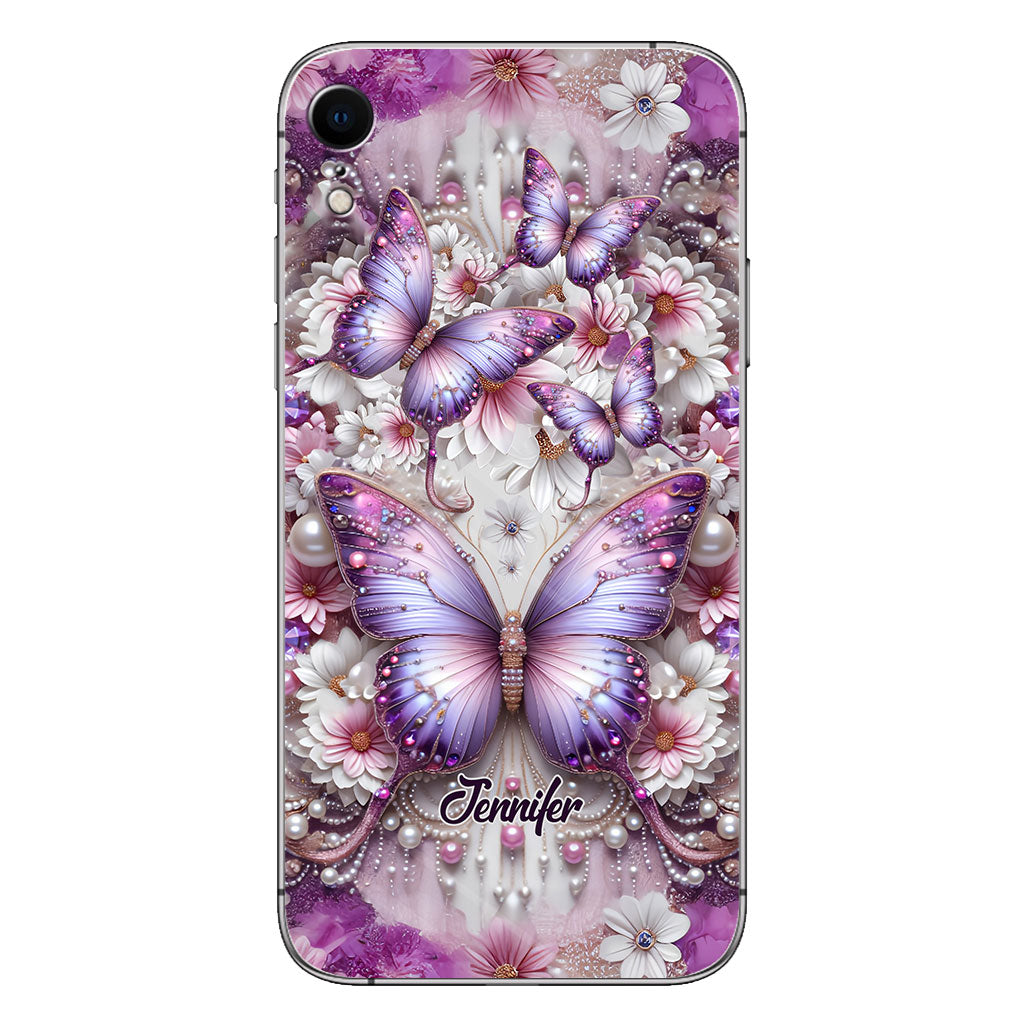 Floral Butterflies - Personalized Butterfly Phone Case