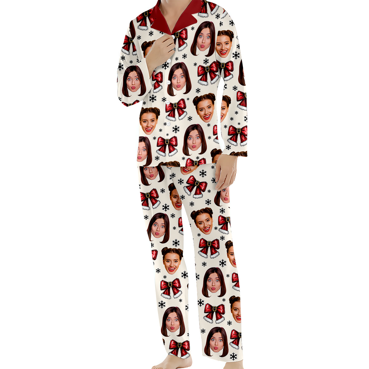 Coquette Besties Christmas - Personalized Bestie Button Down Pajamas
