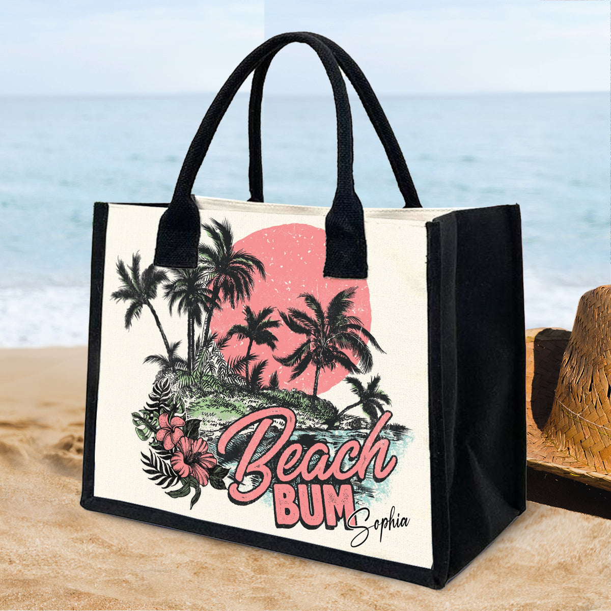 Beach Bum - Personalized Sea Lover Canvas Tote Bag