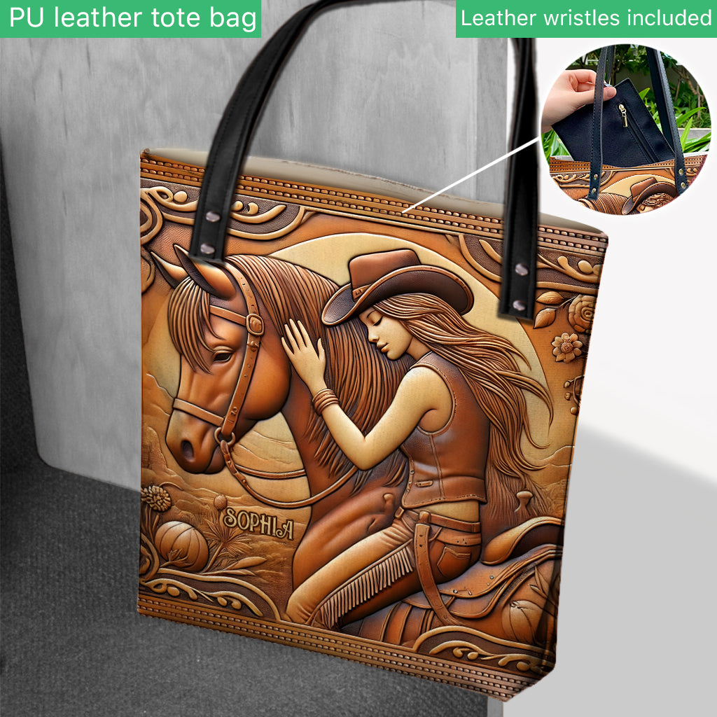 A Girl And Her Horse - Personalized Horse Tote Bag