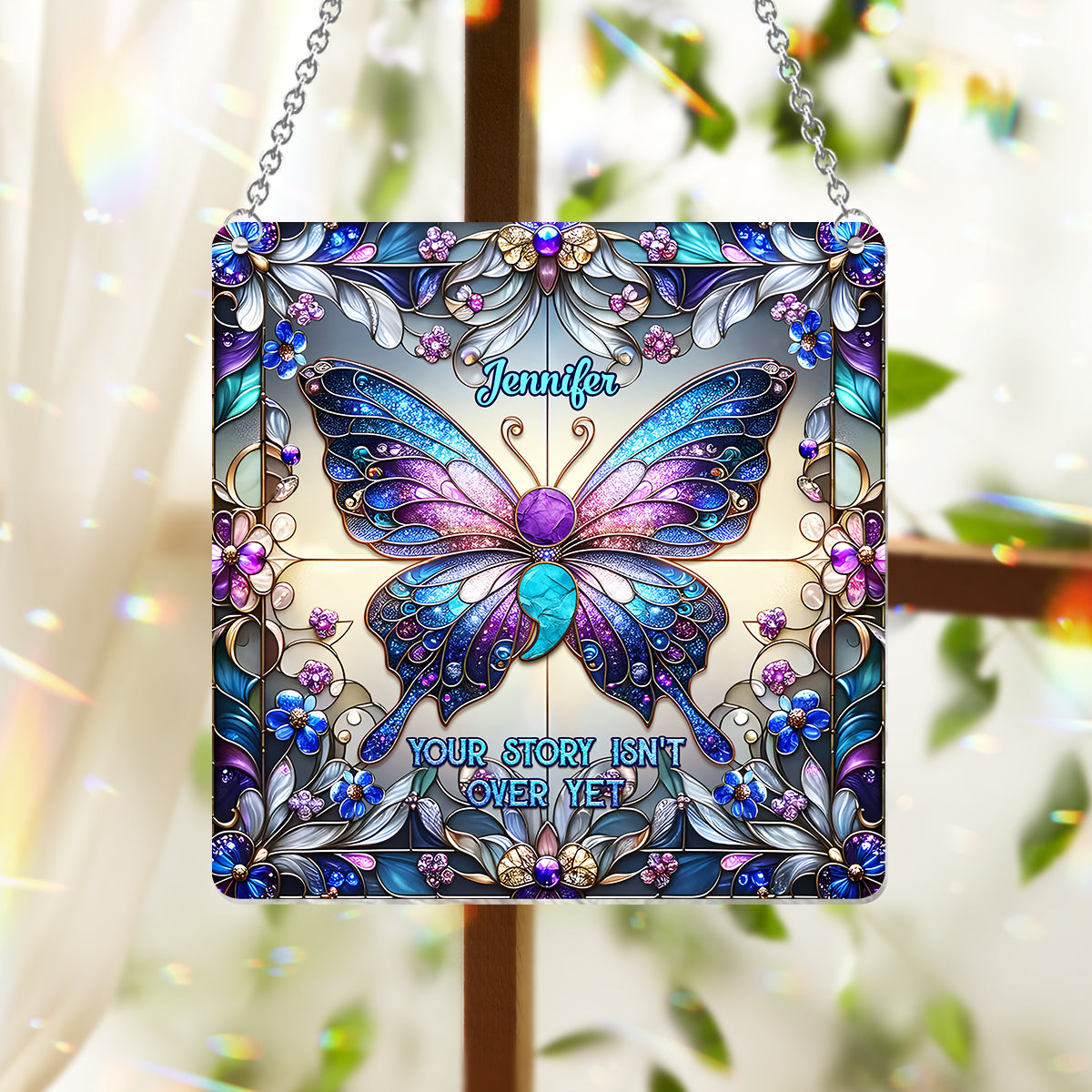 Your Story Isn't Over Yet - Personalized Suicide Prevention Window Hanging Suncatcher Ornament