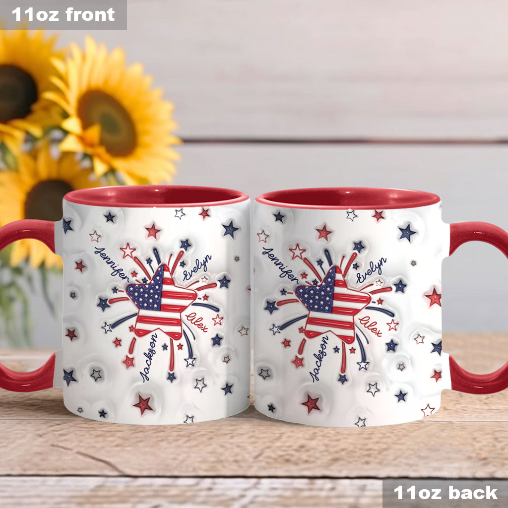 Grandma's Little Star 4th Of July - Personalized Grandma Accent Mug