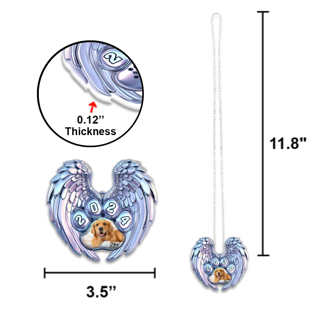 Your Wings Were Ready But My Heart Were Not - Personalized Dog Car Ornament