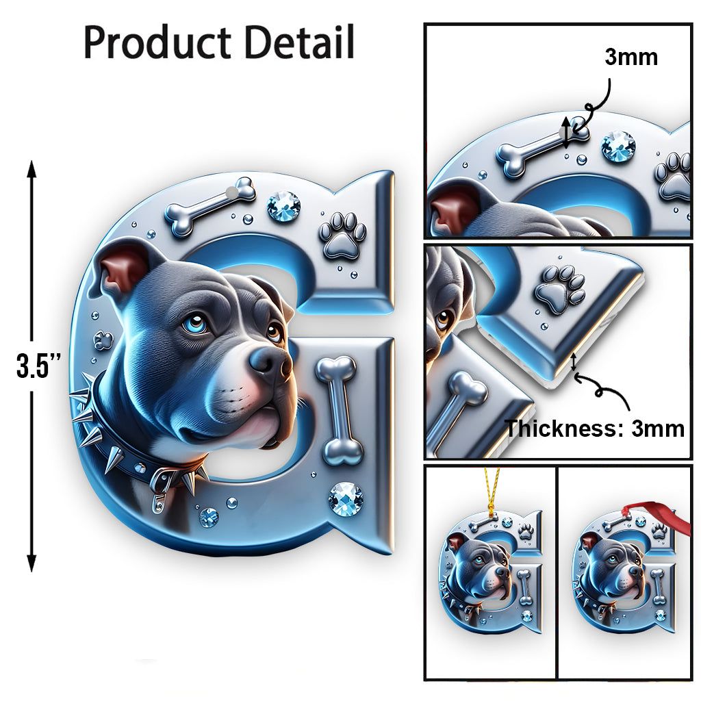 Beautiful Pitbull Letter - Personalized Dog Ornament