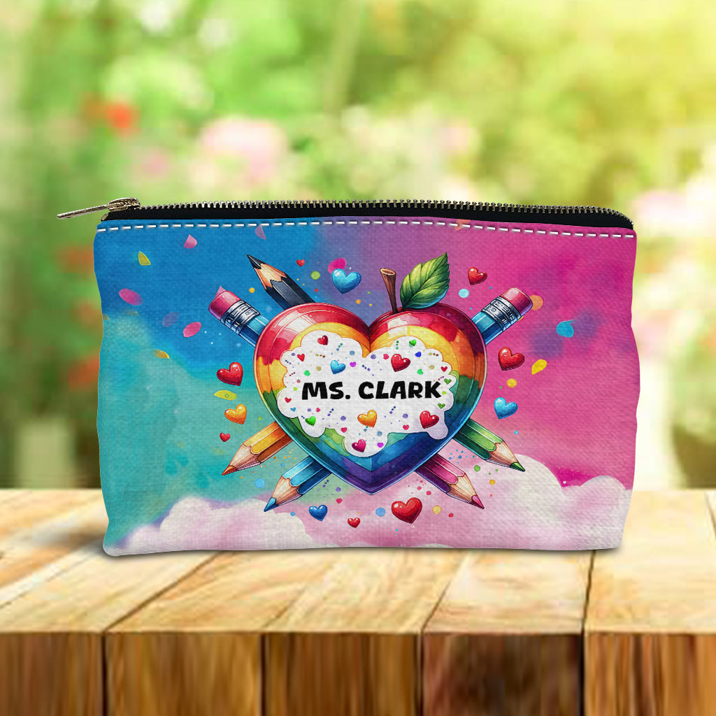 Teacher Survival Kit Colorful Heart - Personalized Teacher Pouch