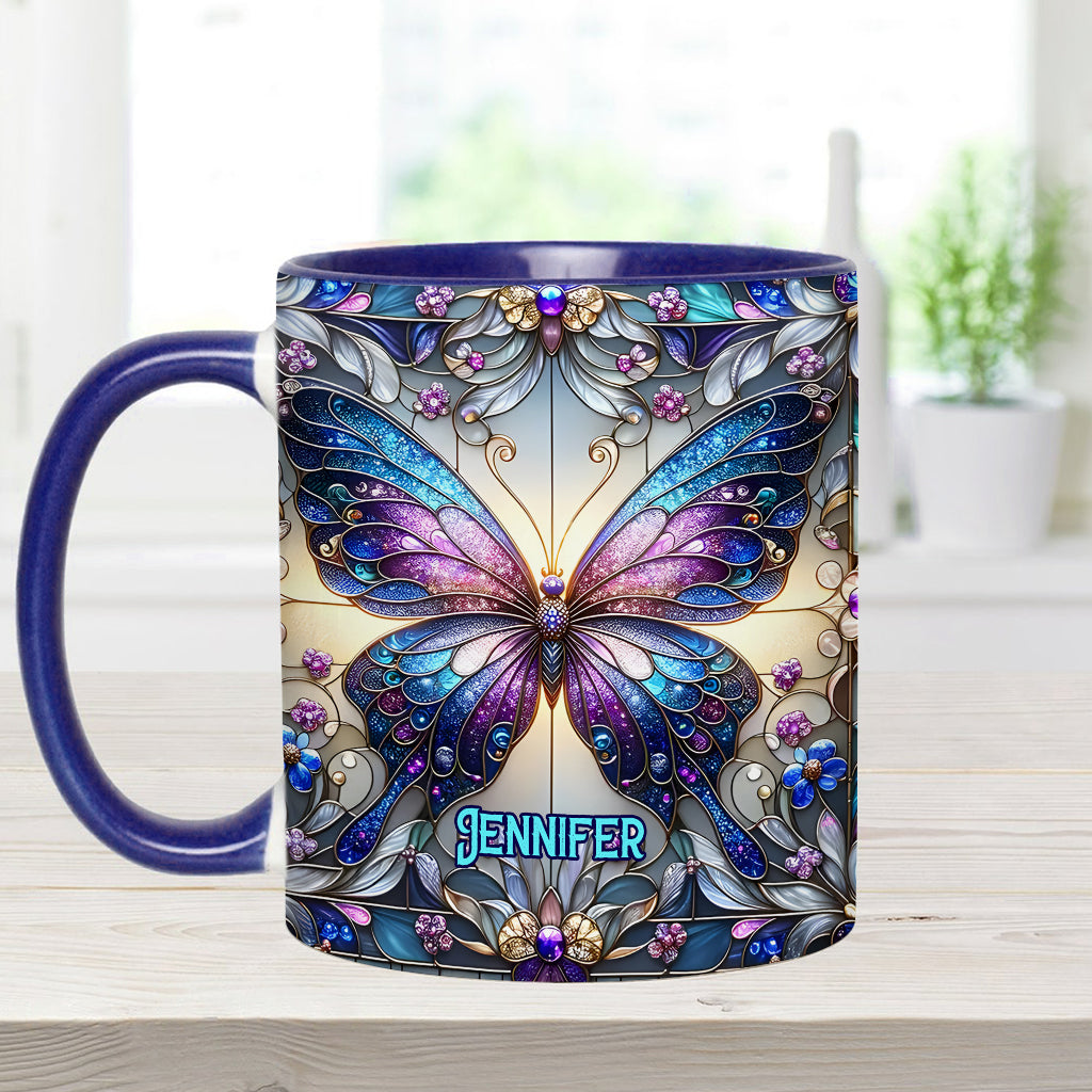 Beautiful Butterfly - Personalized Butterfly Accent Mug