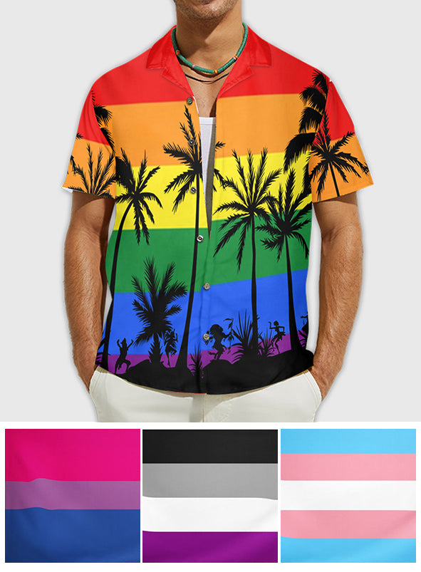 Pride Plam Tree - Personalized LGBT Support Hawaiian Shirt