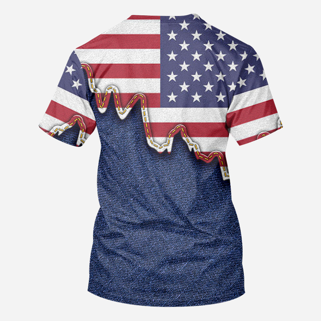Papa American Flag - Personalized Grandpa All Over Shirt