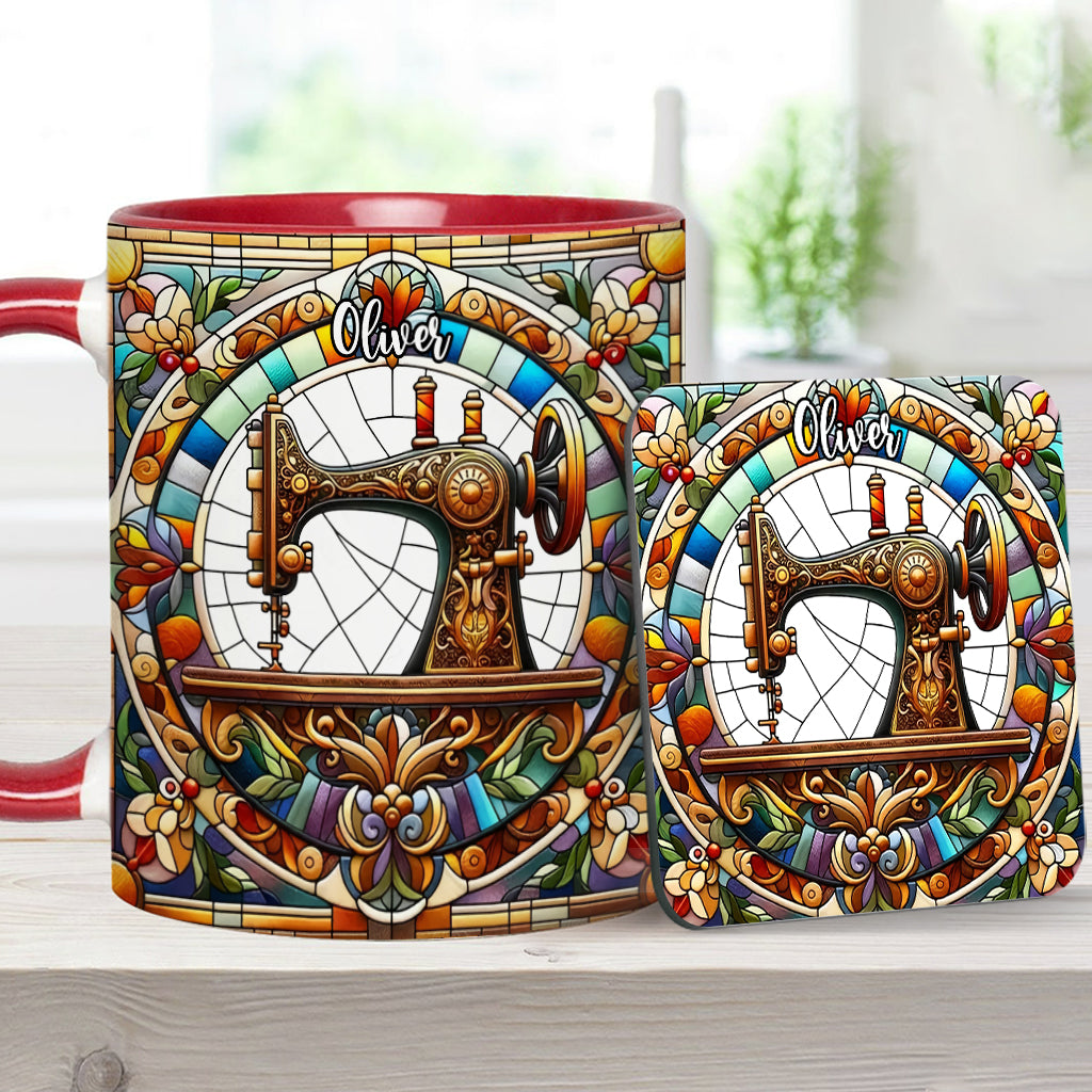 Colorful Sewing Machine - Personalized Sewing Accent Mug