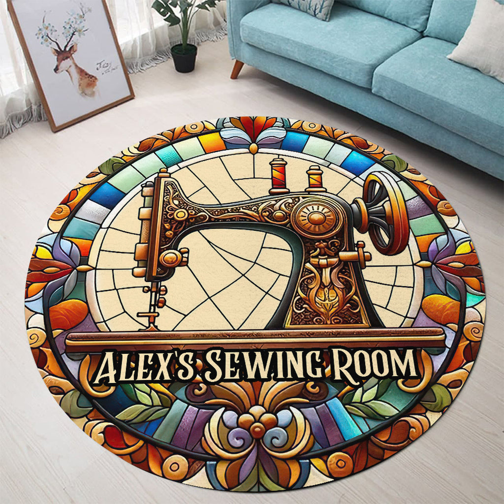 My Sewing Room - Personalized Sewing Round Rug
