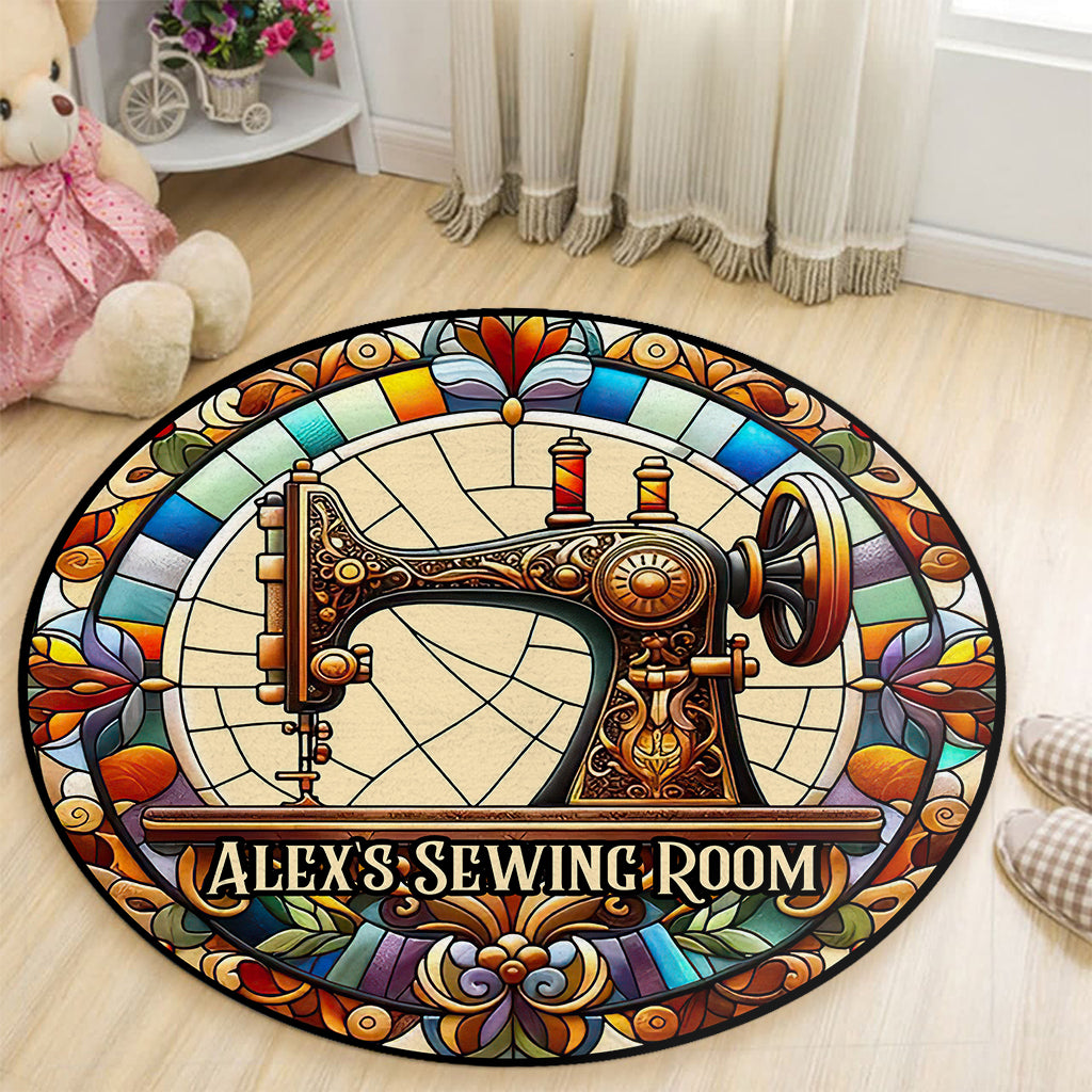 My Sewing Room - Personalized Sewing Round Rug