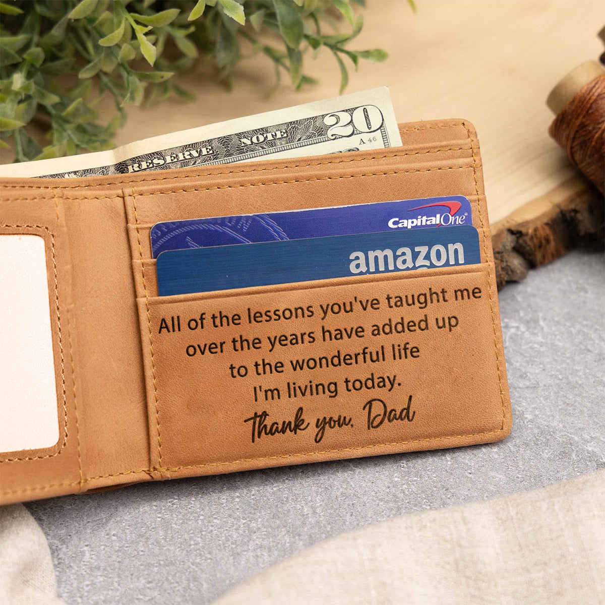 All Of The Lessons You've Taught Me Dad - Personalized Father Leather Wallet