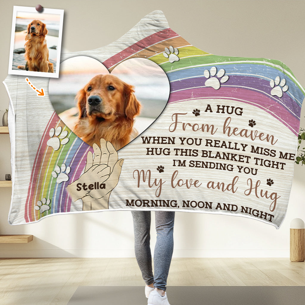 A Hug From Heaven - Personalized Dog Hooded Blanket