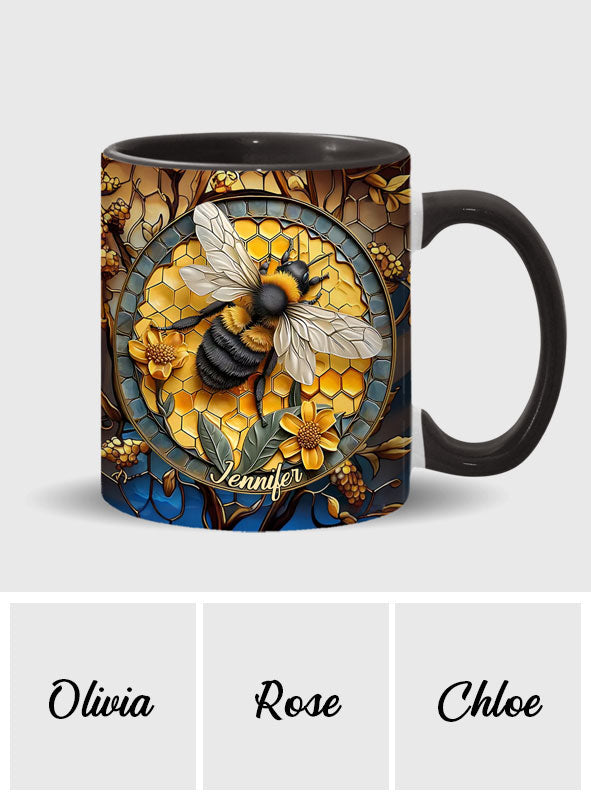 Honeycomb - Personalized Bee Accent Mug