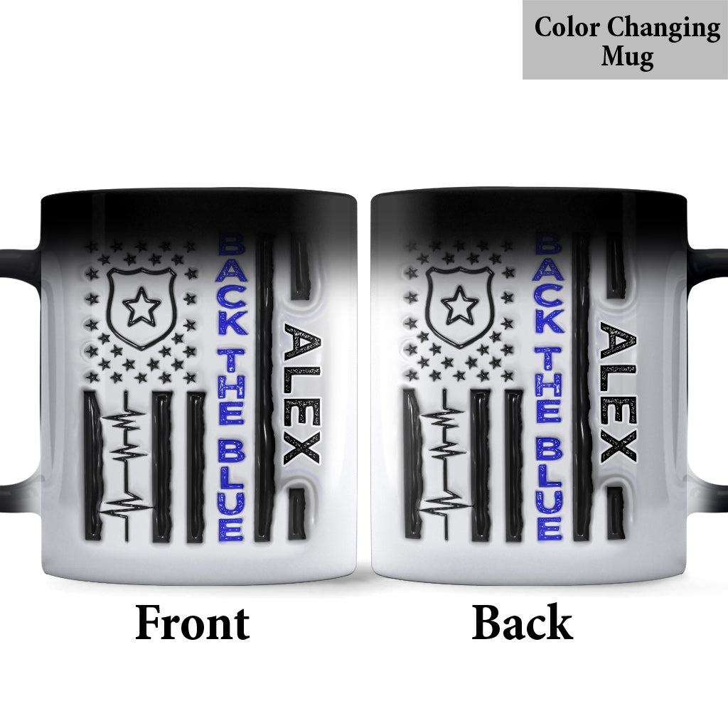 Police Officer Back The Blue Patriotic 4th July - Personalized Police Officer Mug