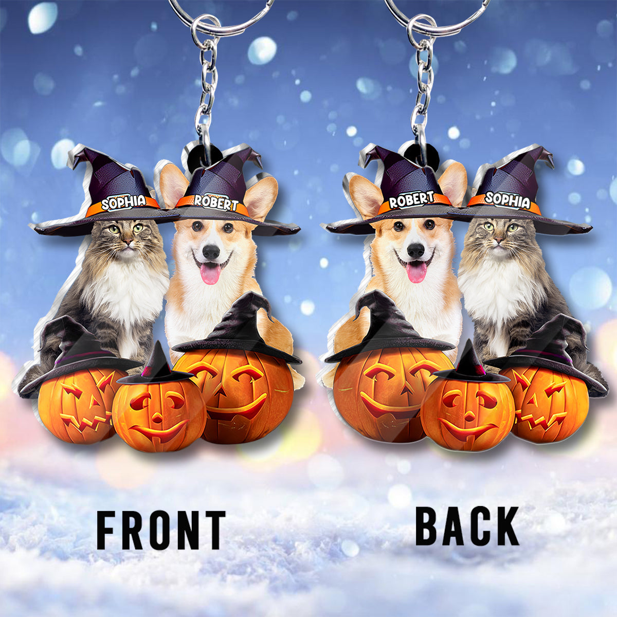 Cute Halloween Pets - Personalized Dog Custom Shaped Keychain