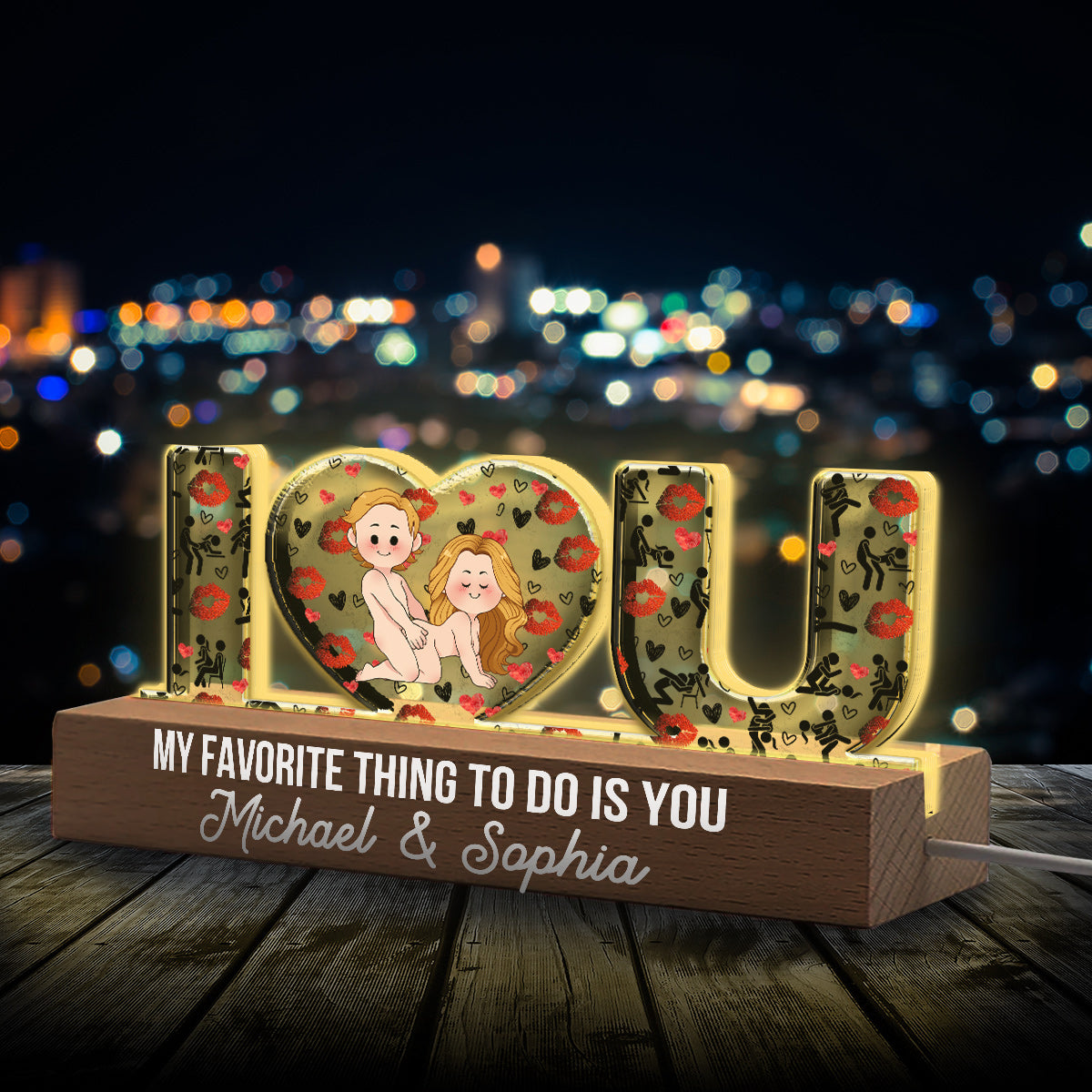You Are My Favorite Thing To Do - Personalized Couple Custom LED Night Light